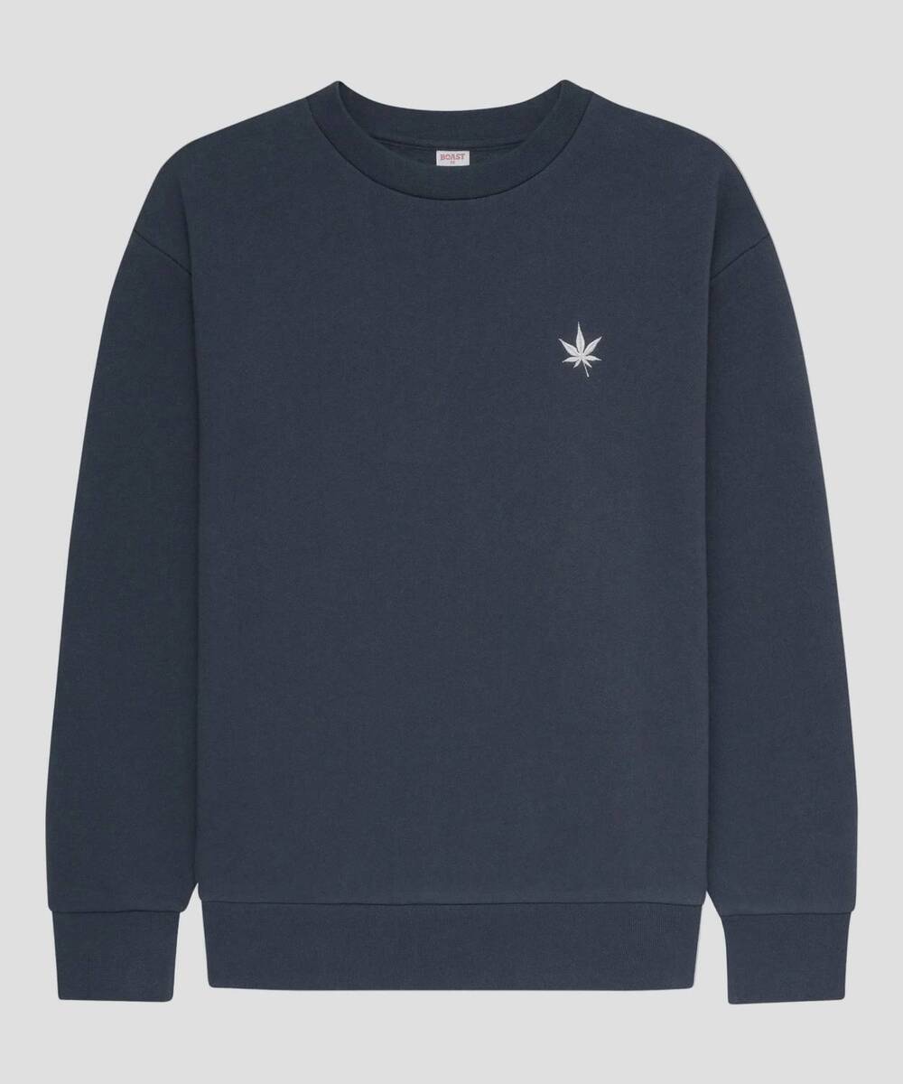 NEW BOAST men's fleece crewneck sweatshirt in vintage navy